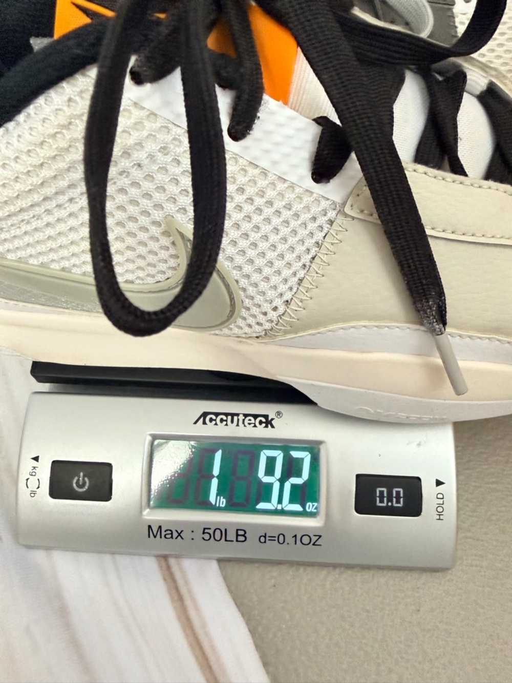 Nike Mens JA 1 Basketball Shoes Size 9 White Smoke Gray Black Lace up Low Top - Picture 10 of 10
